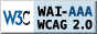 Símbolo de conformidade nível AAA das Directrizes de Acessibilidade para o conteúdo da Web 1 do W3C
